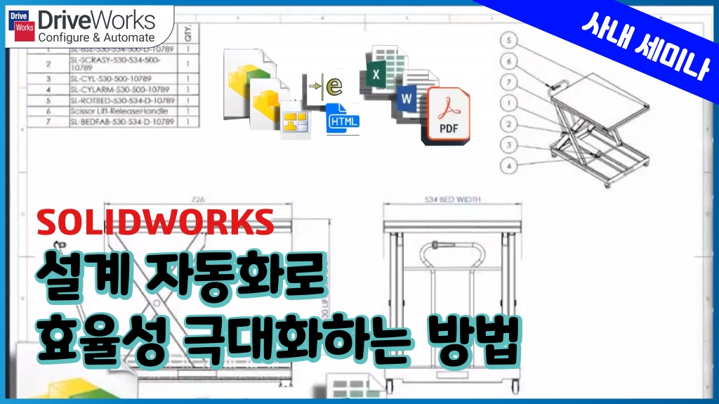 솔리드웍스 설계 자동화 도구 DriveWorks를 소개합니다! 드라이브웍스